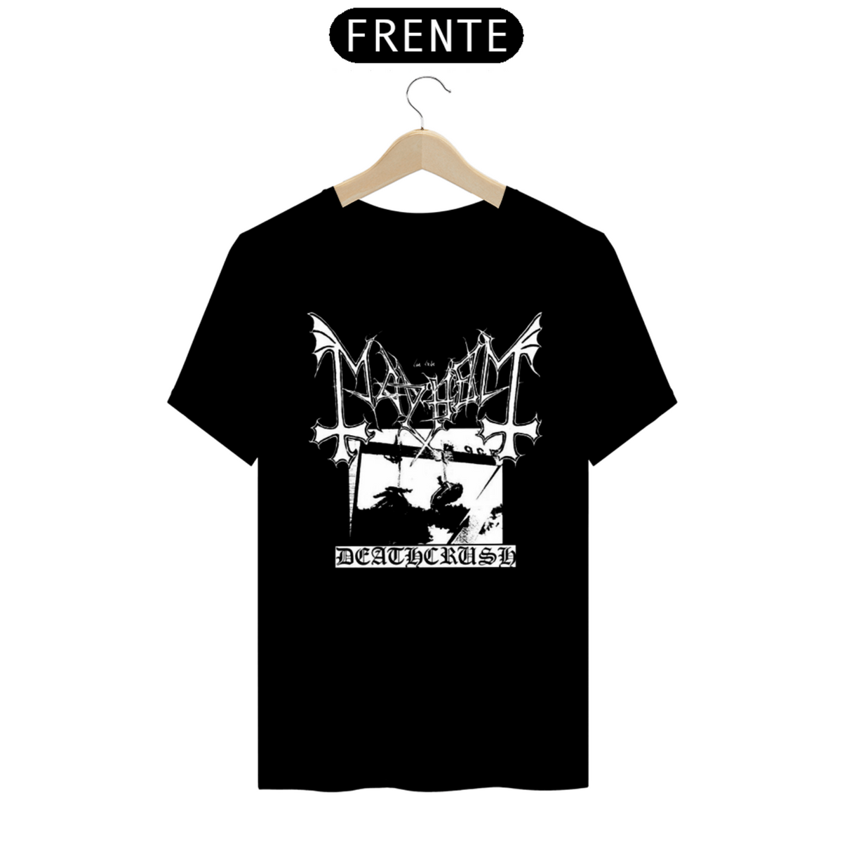 Nome do produto: Camisa Mayhem Deathcrush (Preta) - Black Metal