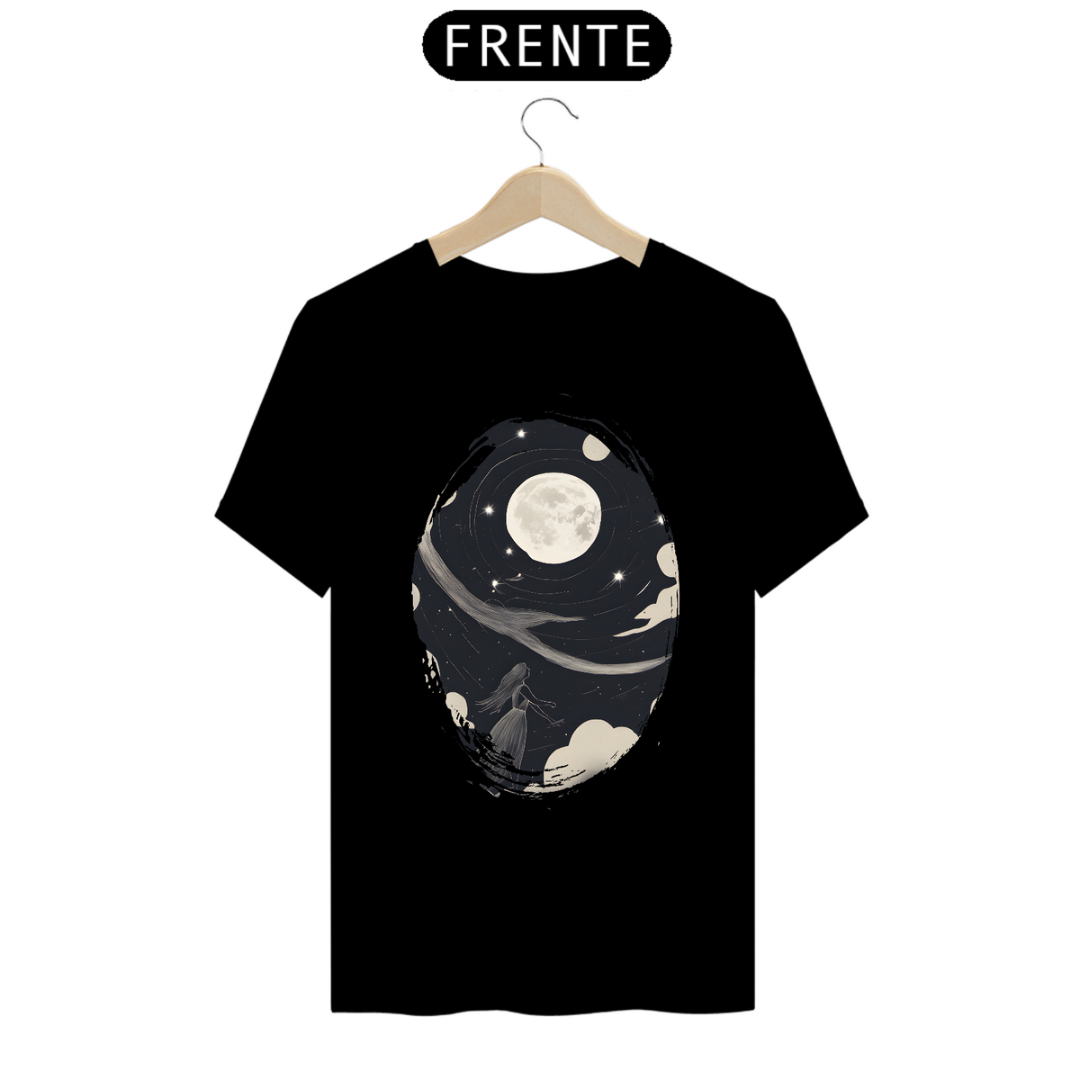 Nome do produto: Camiseta Masculina Voando para a Lua