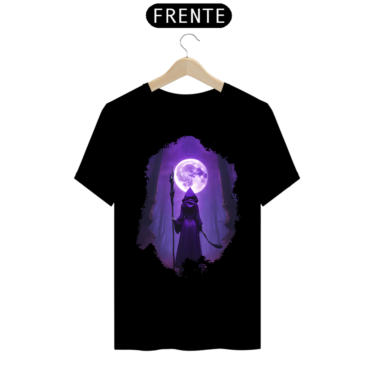 Nome do produto: Camiseta Masculina Admirando a Lua Roxa