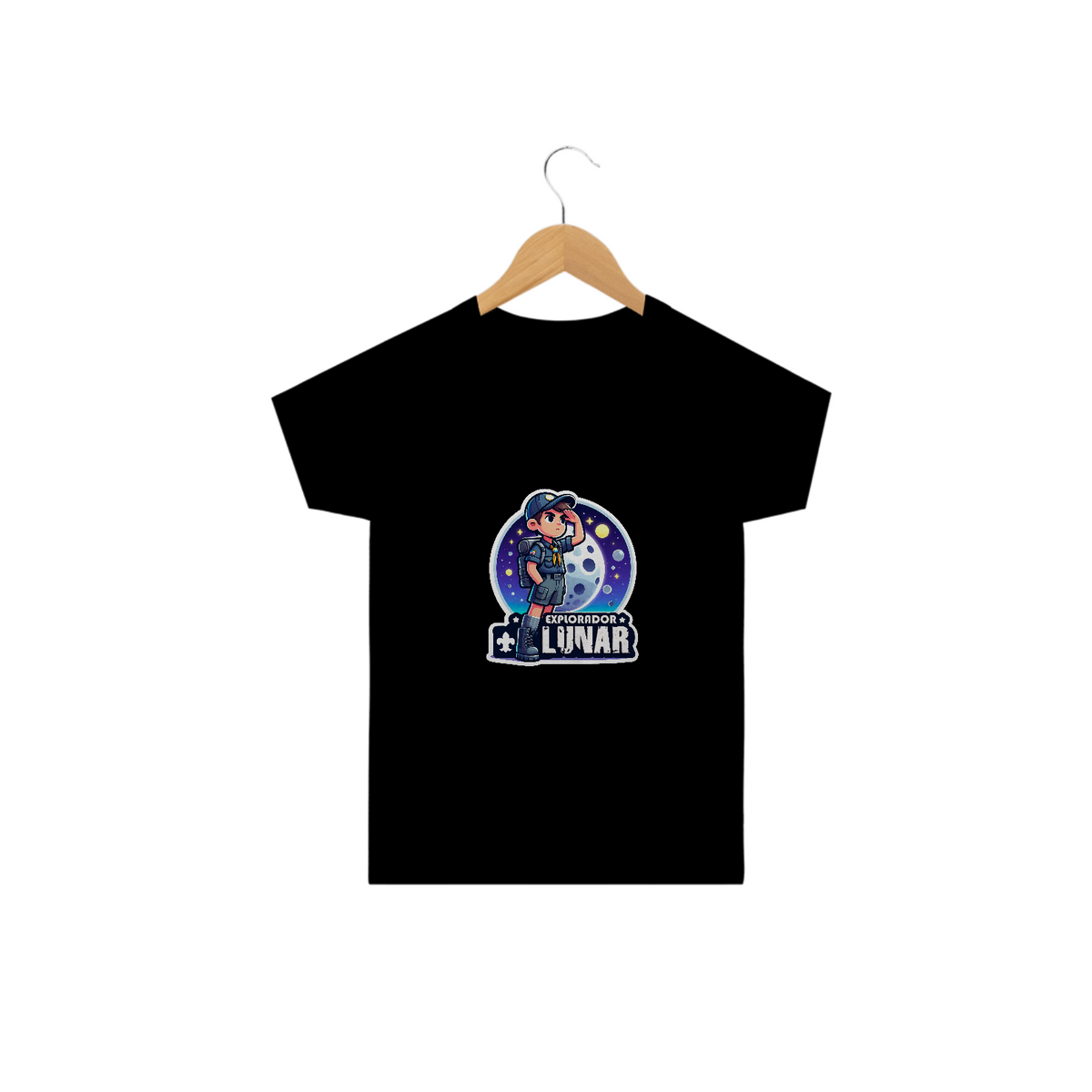 Nome do produto: Camiseta infantil Explorador Lunar