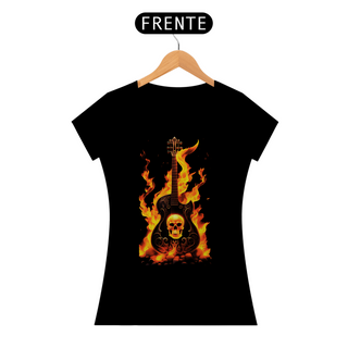 Nome do produtoLobo Branco Vip 2024 flaming guitar skull feminina