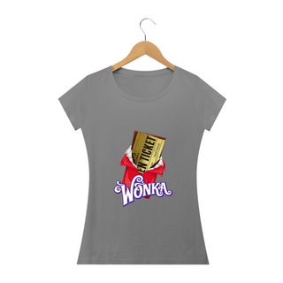 Nome do produtoCamiseta Wonka | Baby Look | Golden Ticket | A Fantástica Fábrica de Chocolate