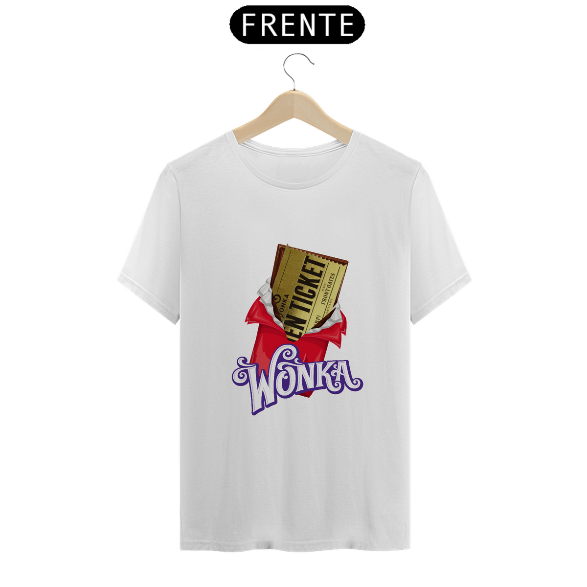 Nome do produto: Camiseta Wonka | Golden Ticket | A Fantástica Fábrica de Chocolate