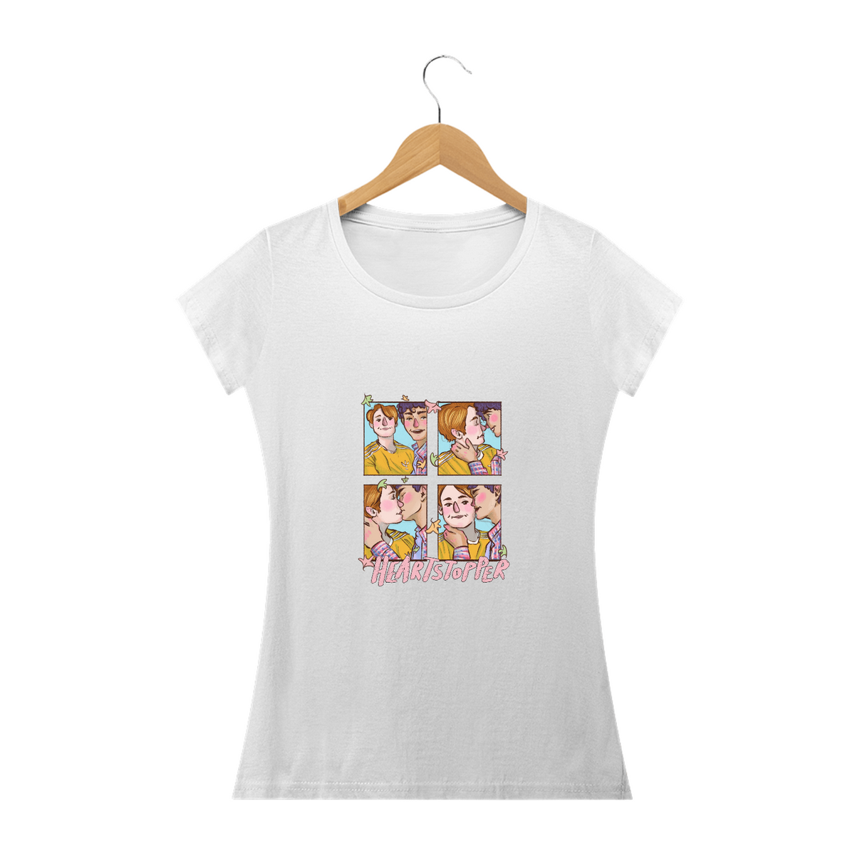 Nome do produto: Camiseta Heartstopper | Baby Look | Quadros