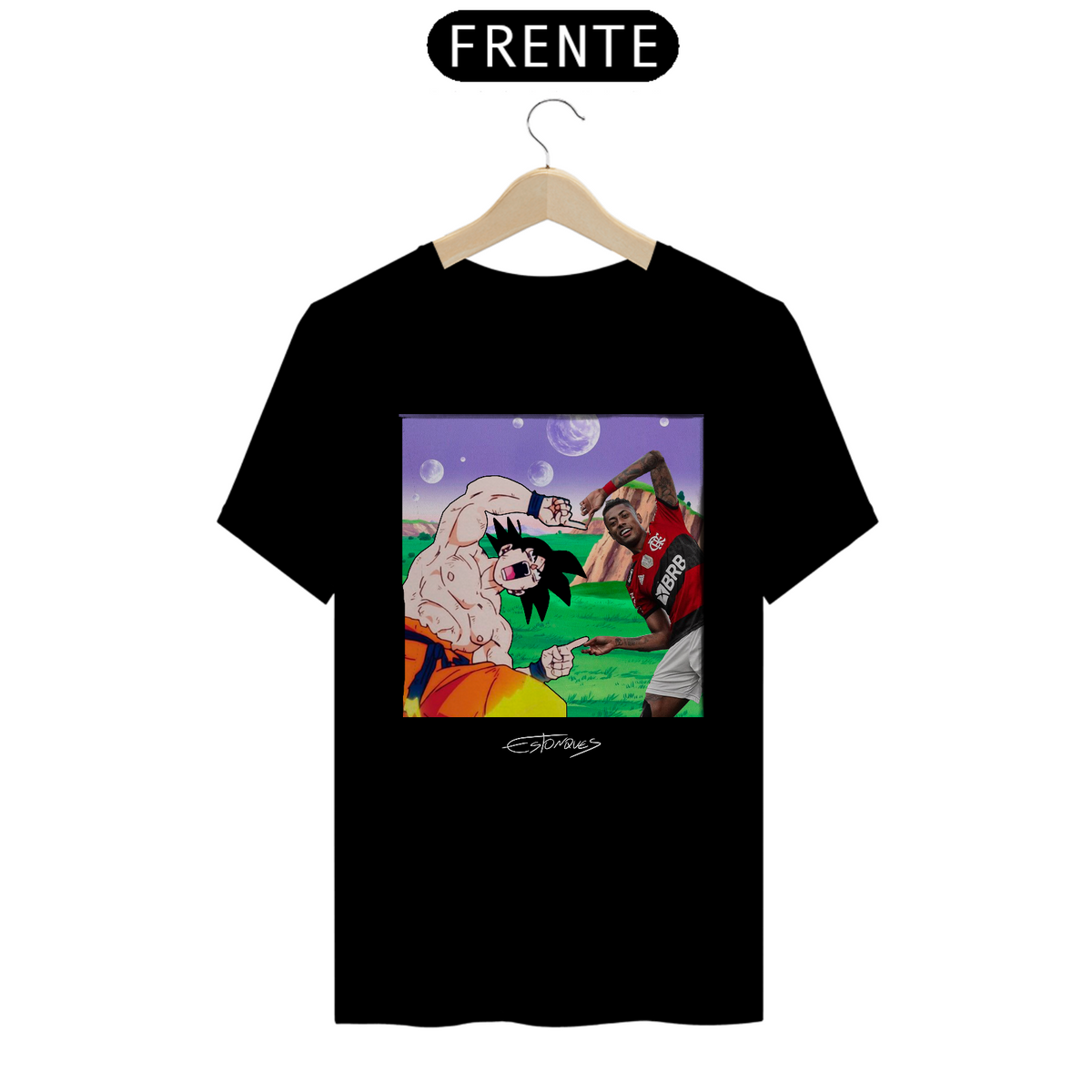 Nome do produto: Camiseta Goku e Bruno Henrique