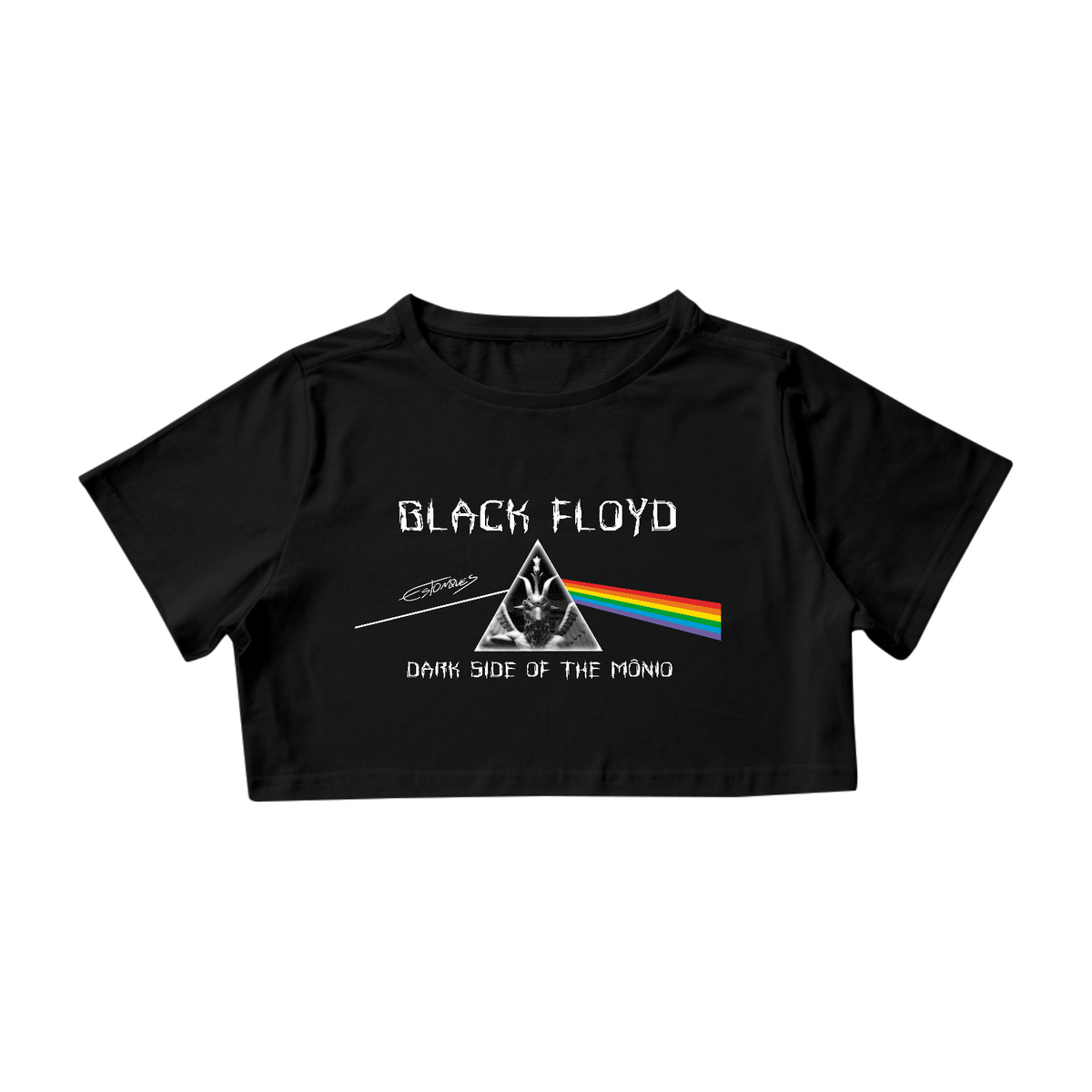 Nome do produto: Cropped Black Floyd Dark Side of The Mônio