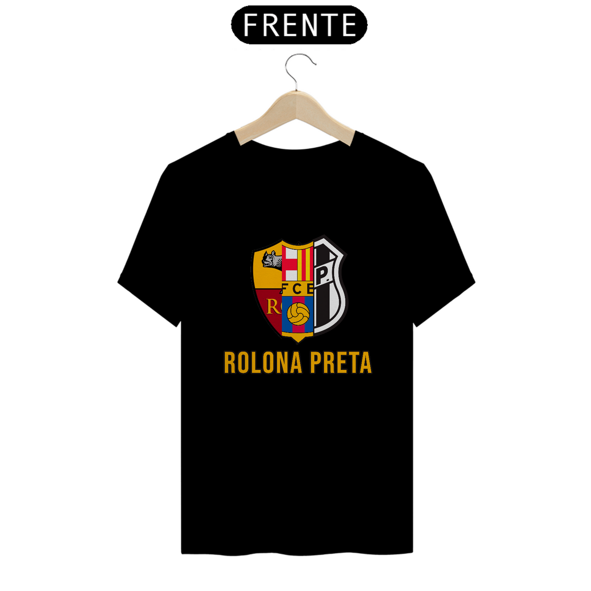 Nome do produto: Camiseta Rolona Preta