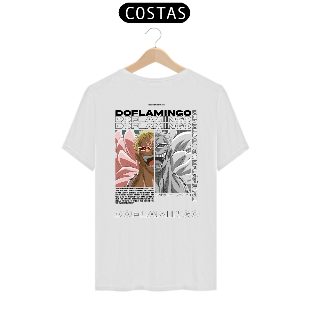 Nome do produto: Camisa Classic One Piece - Doflamingo Arte Preta