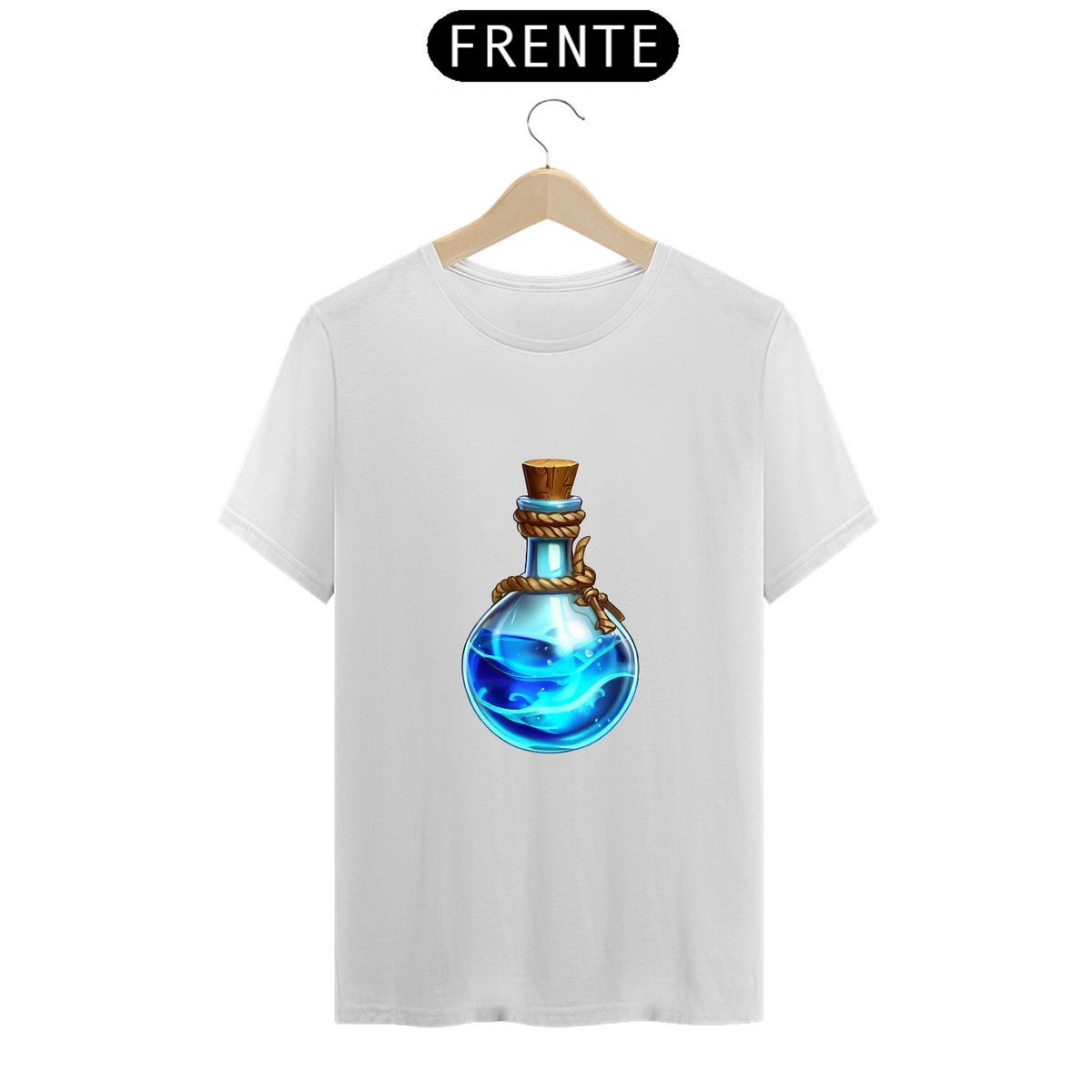 Nome do produto: Camiseta Poção Azul Mana MP MMO RPG Brenommorpg