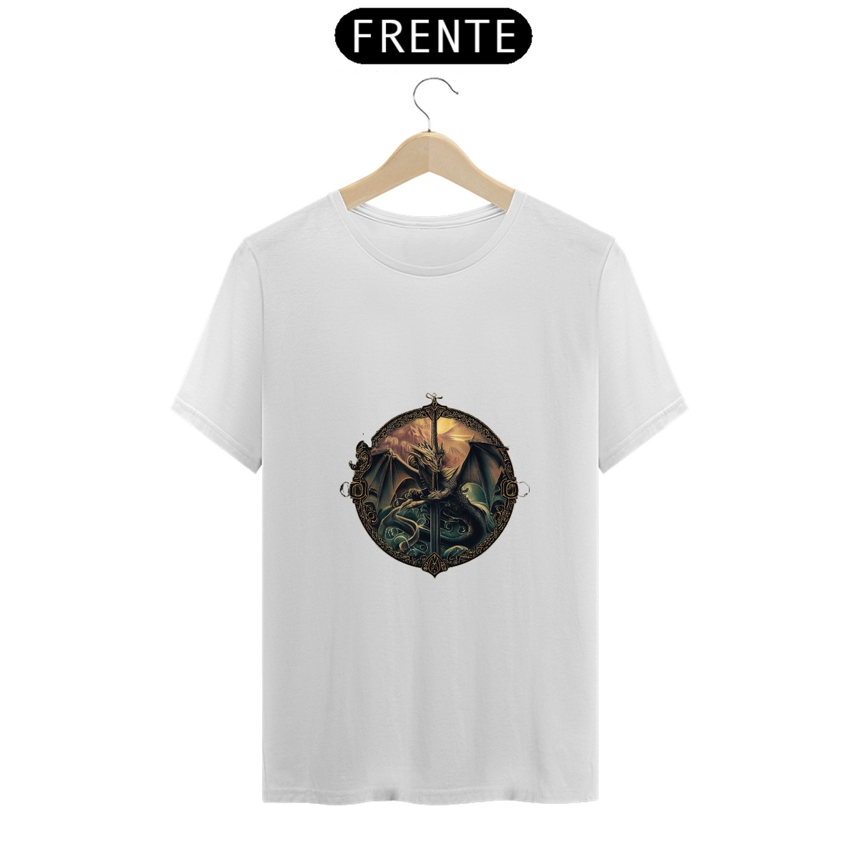 Nome do produto: Camiseta Unissex Coleção Glaurung Senhor dos Anéis Lotr Algodão 100