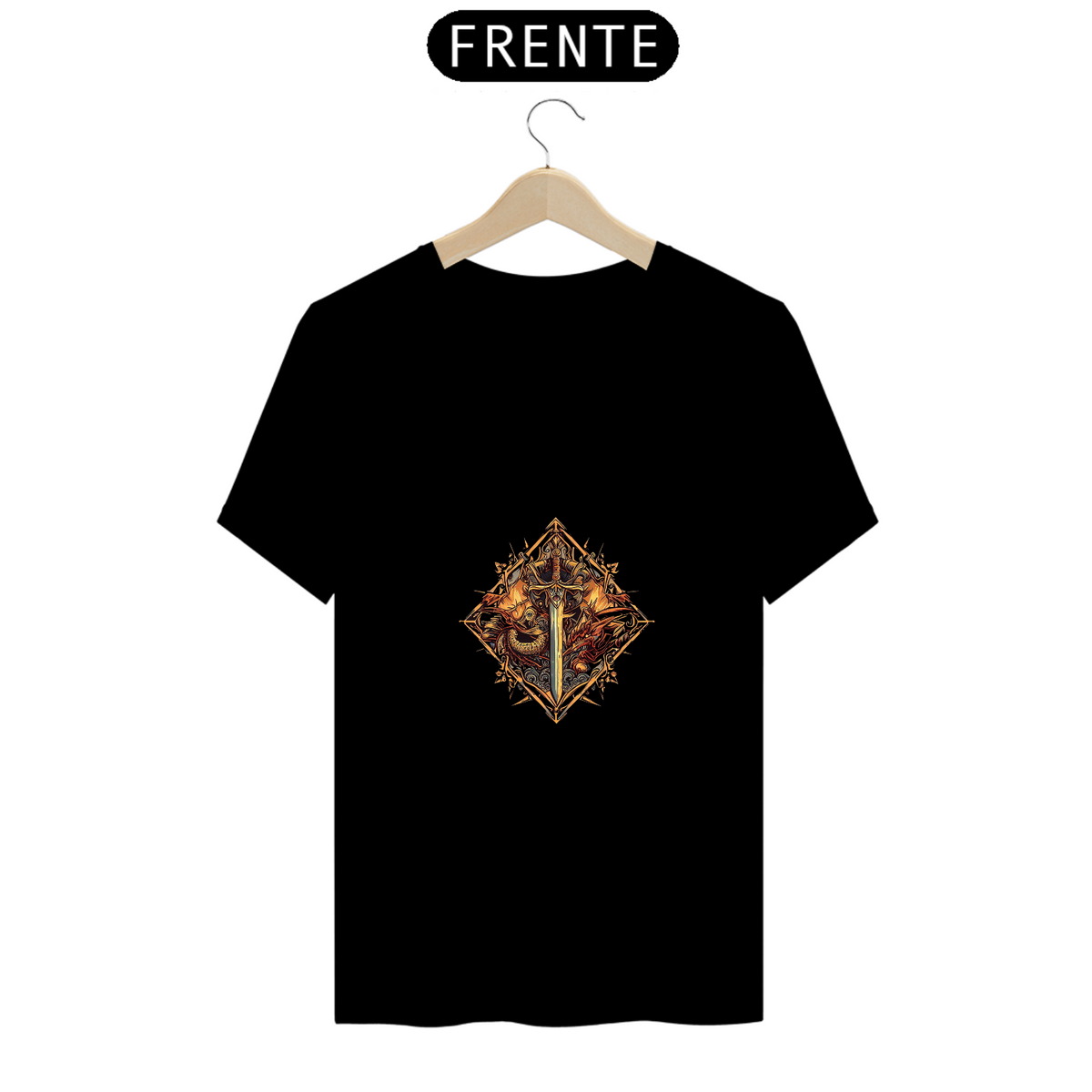 Nome do produto: Camiseta Unissex Espada Adornada Dungeons & Dragons d&d Algodão 100