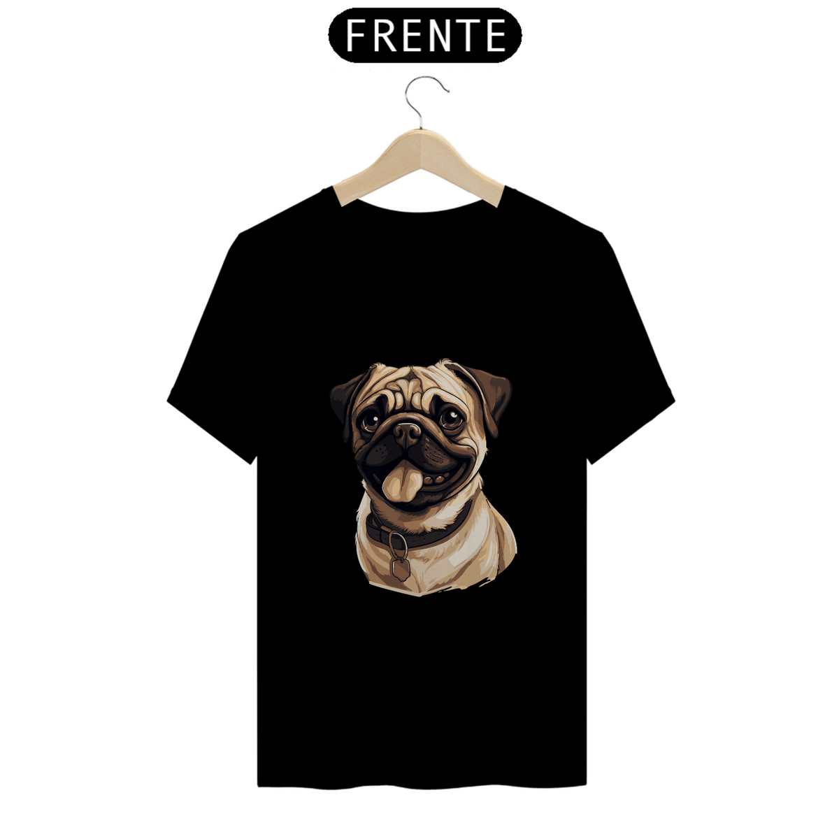 Nome do produto: Estilo Pug: Camiseta com Estampa Canina Adorável