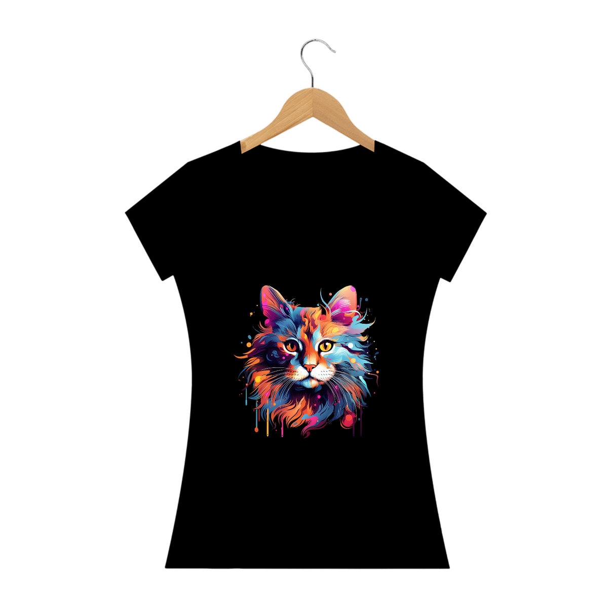 Nome do produto: Camiseta Feminina Cat Color