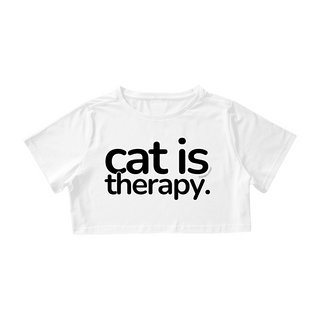 Nome do produtoCropped Gato - cat is therapy