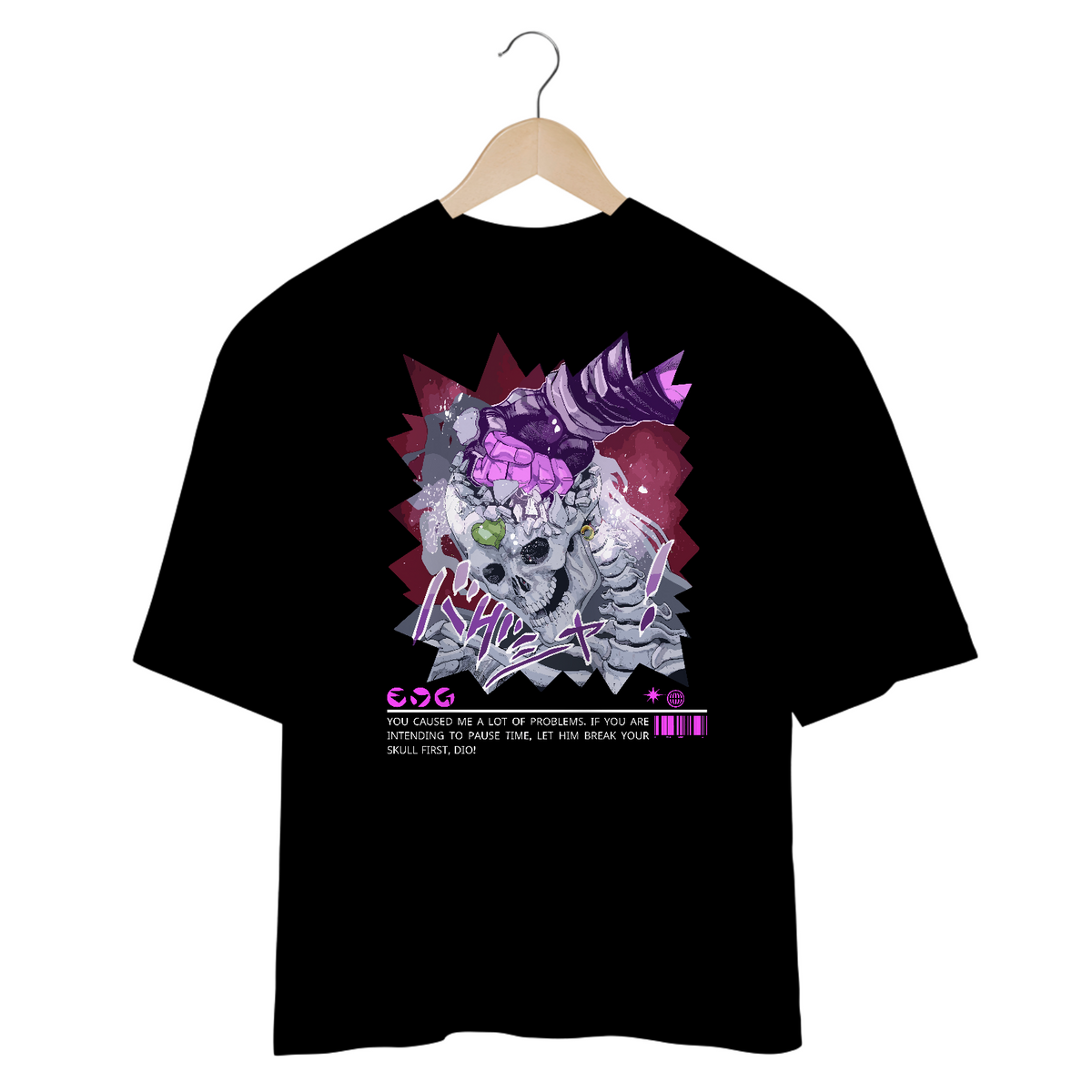 Nome do produto: Camiseta Oversized Dio/Jotaro Frente