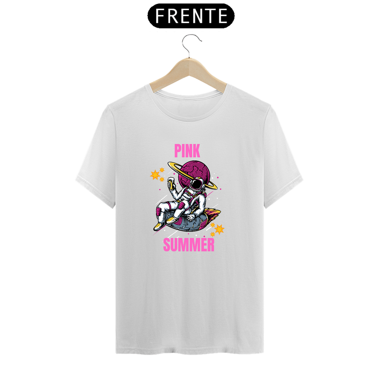 Nome do produto: Camiseta Astronauta Beer - Pink Summer