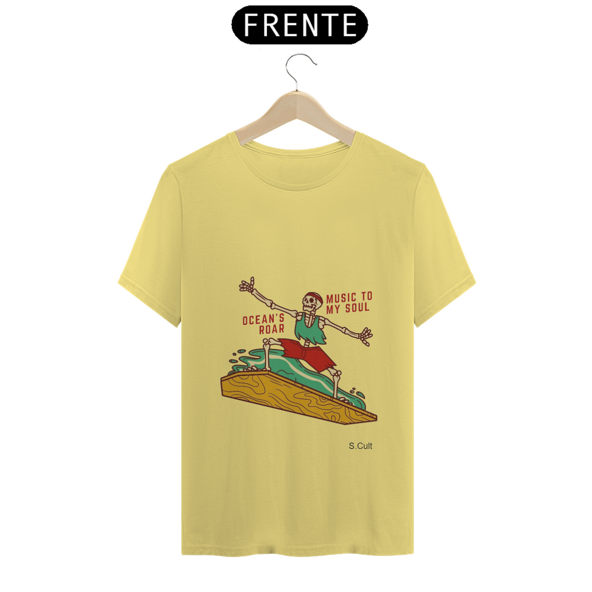 Nome do produto: T-Shirt Estonada- Coleção Verão - Estampa Caveira Surfista