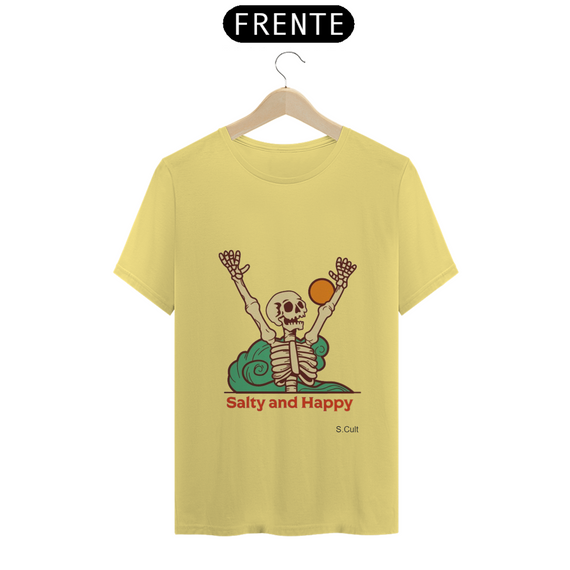 T-Shirt Estonada- Coleção Verão - Estampa Caveira Happy