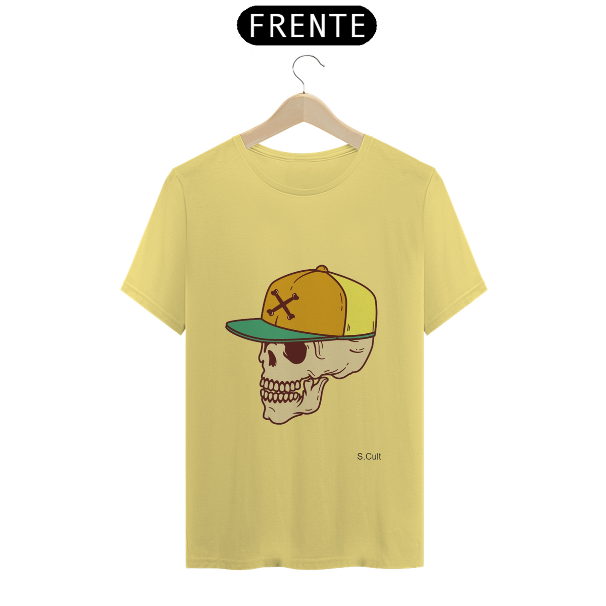 Nome do produto: T-Shirt Estonada- Coleção Verão - Estampa Caveira de boné 