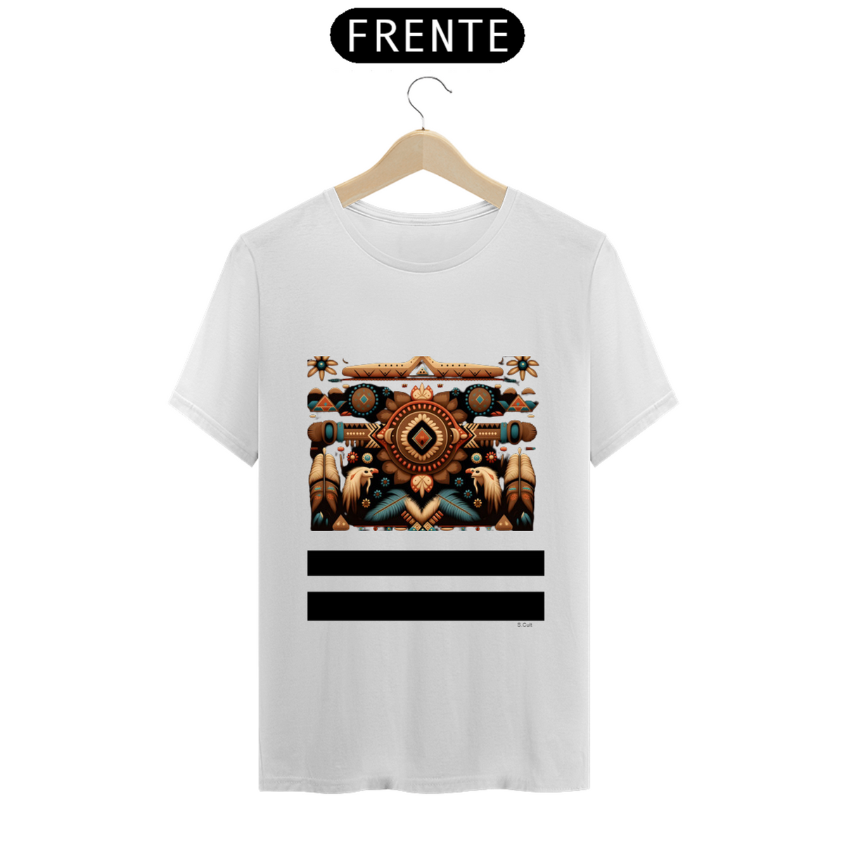 Nome do produto: T.Shirt Coleção Etnias- Ref.Nativo Americano - Estampa Nativo Americano