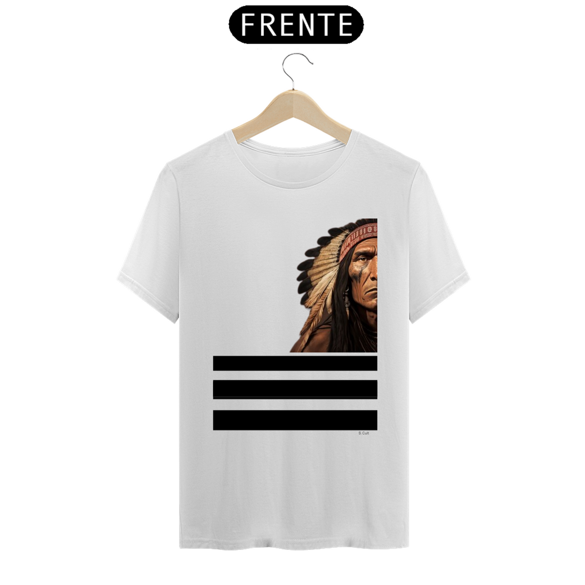 Nome do produto: T.Shirt Coleção Etnias- Ref.Nativo Americano - Apache Perfil