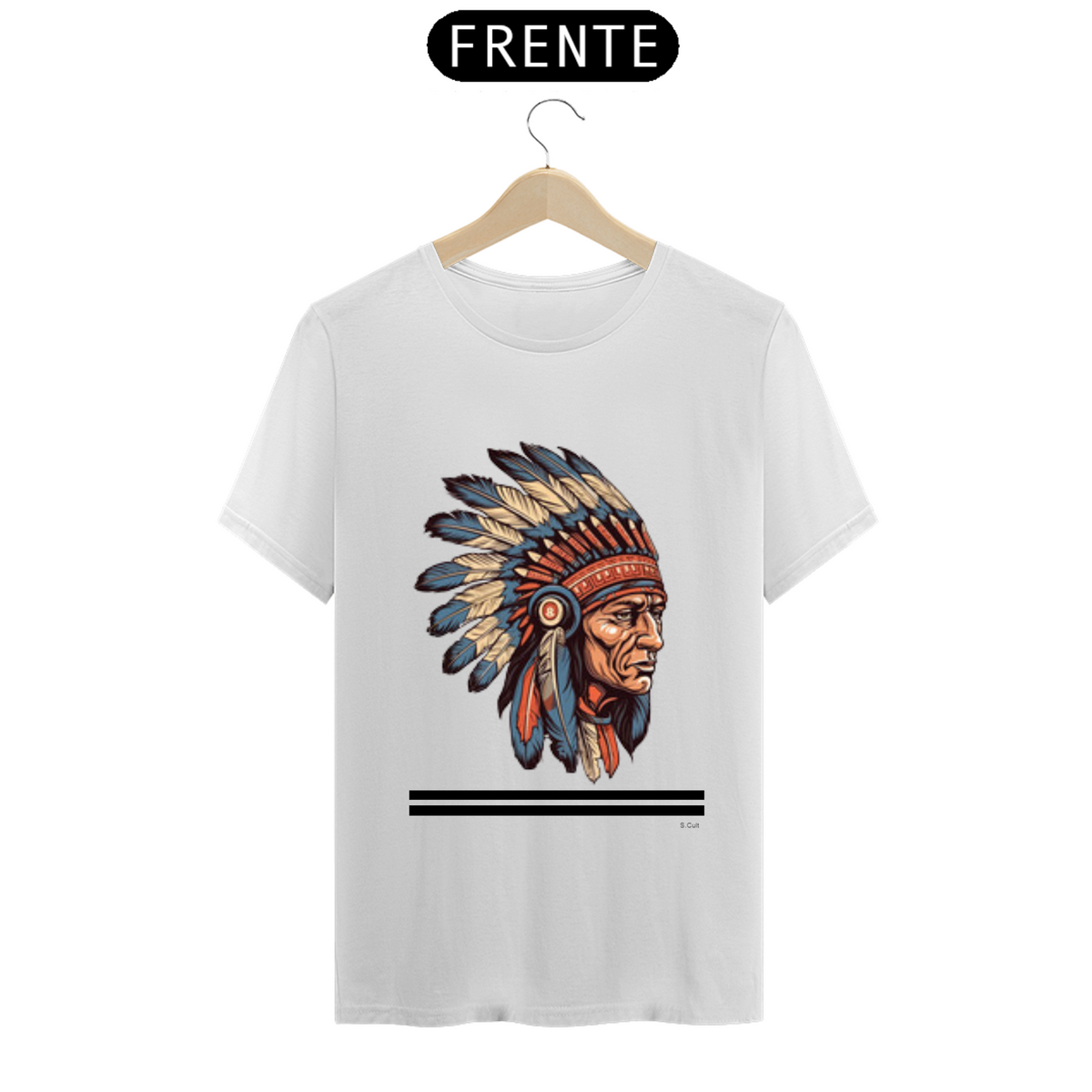 Nome do produto: T.Shirt Coleção Etnias- Ref.Nativo Americano Indio Nativo Americano