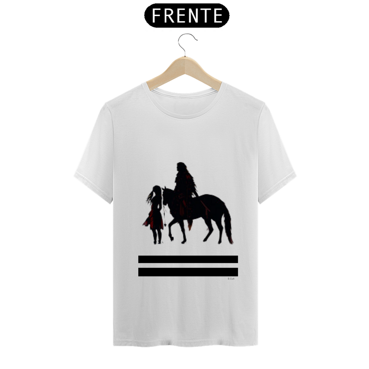 Nome do produto: T.Shirt Coleção Etnias- Ref.Nativo Americano -  India Nativa Americana e o cavalo