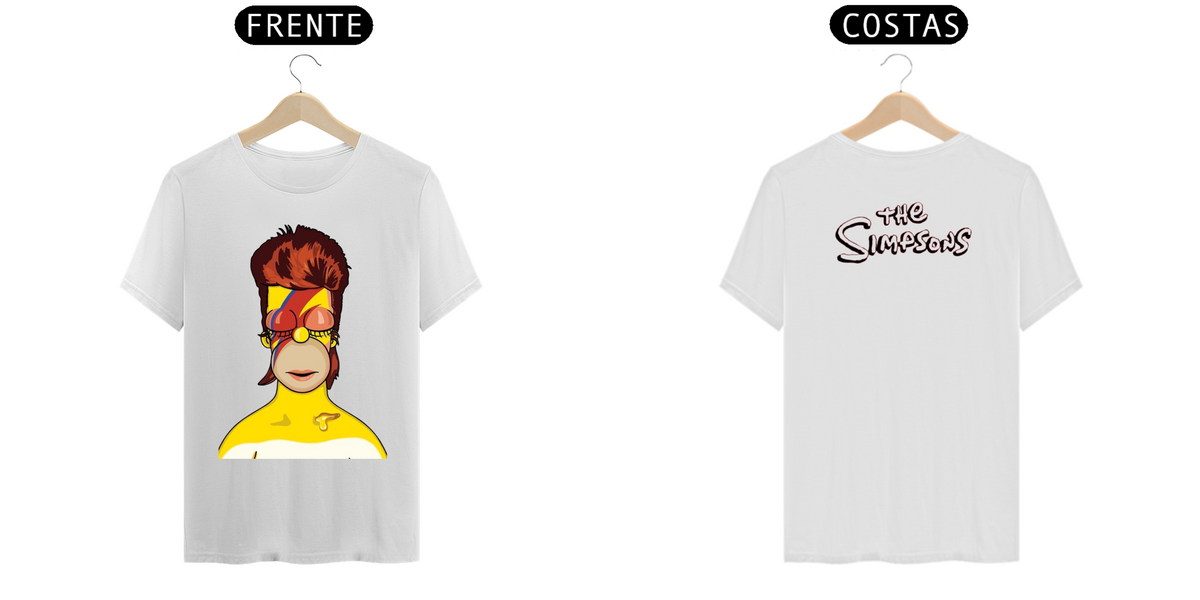 Nome do produto: T.Shirt Prime - Coleção The Simpsons - Homer Simpson Referência á David Bowie