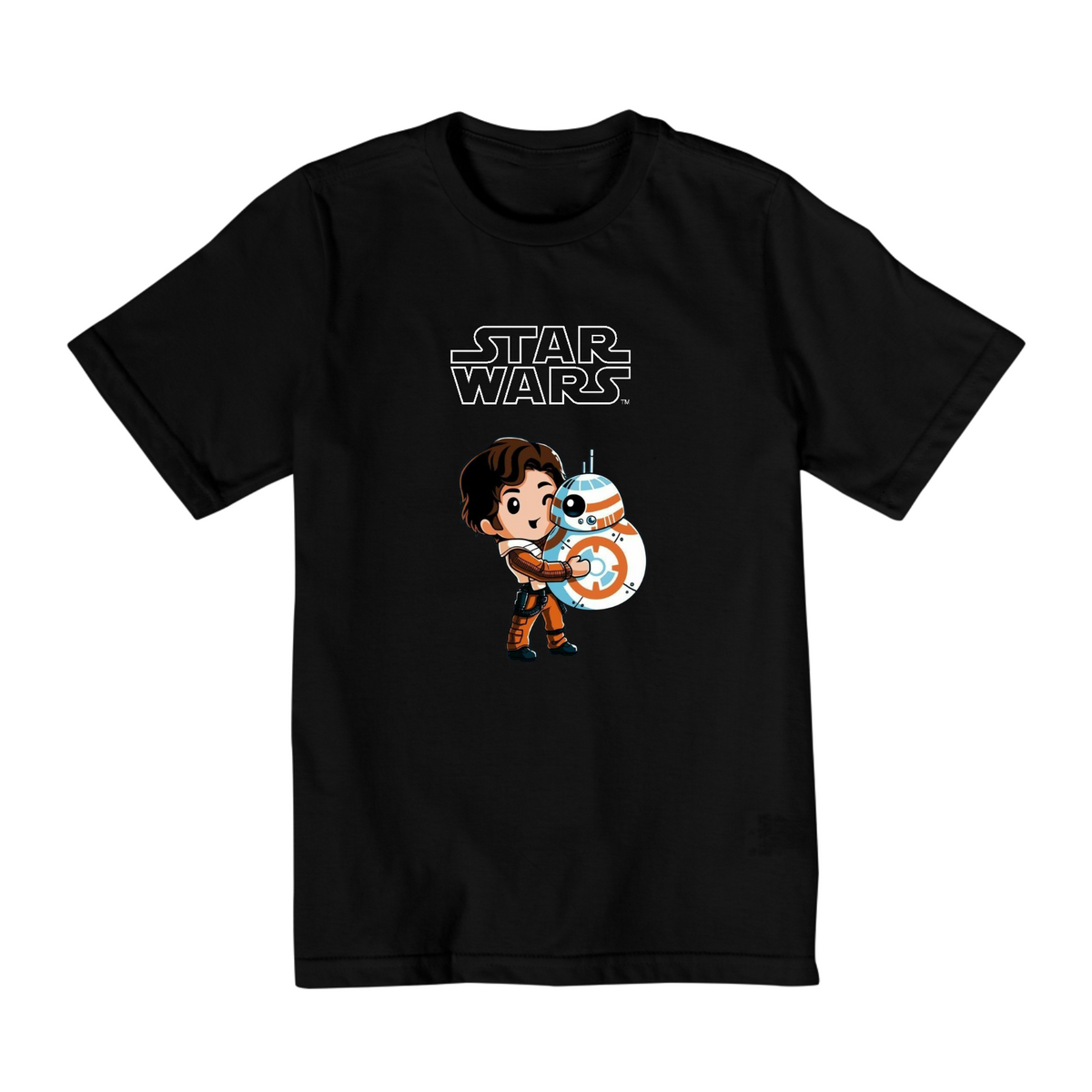 Nome do produto: Coleção Star Wars - Camiseta infantil 02 a 08 anos - Droide e Lucky 