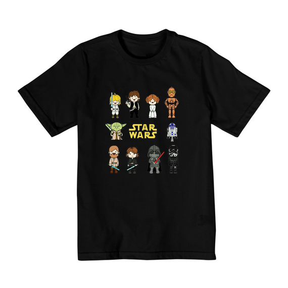 Coleção Star Wars - Camiseta infantil 10 a 14 anos - Personagens