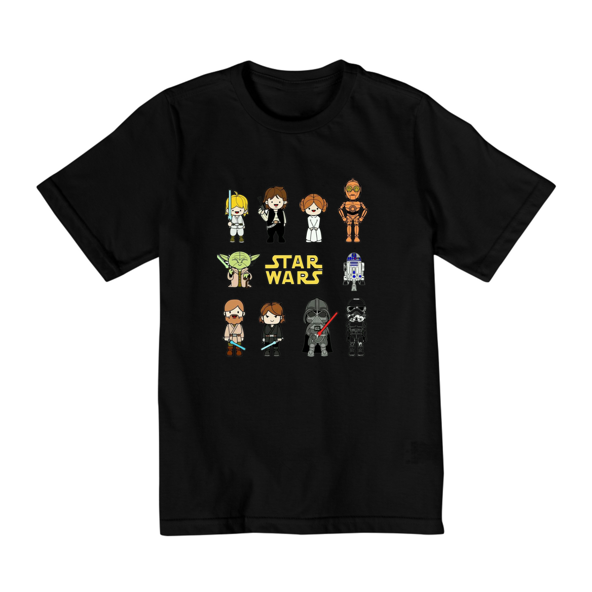 Nome do produto: Coleção Star Wars - Camiseta infantil 10 a 14 anos - Personagens