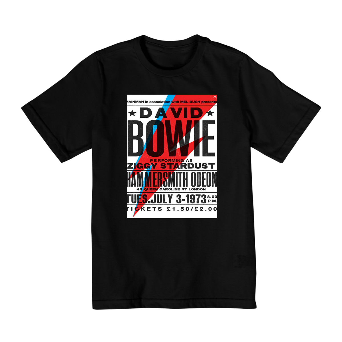 Nome do produto: Camiseta Infantil 02 a 08 anos - Bandas -  David Bowie