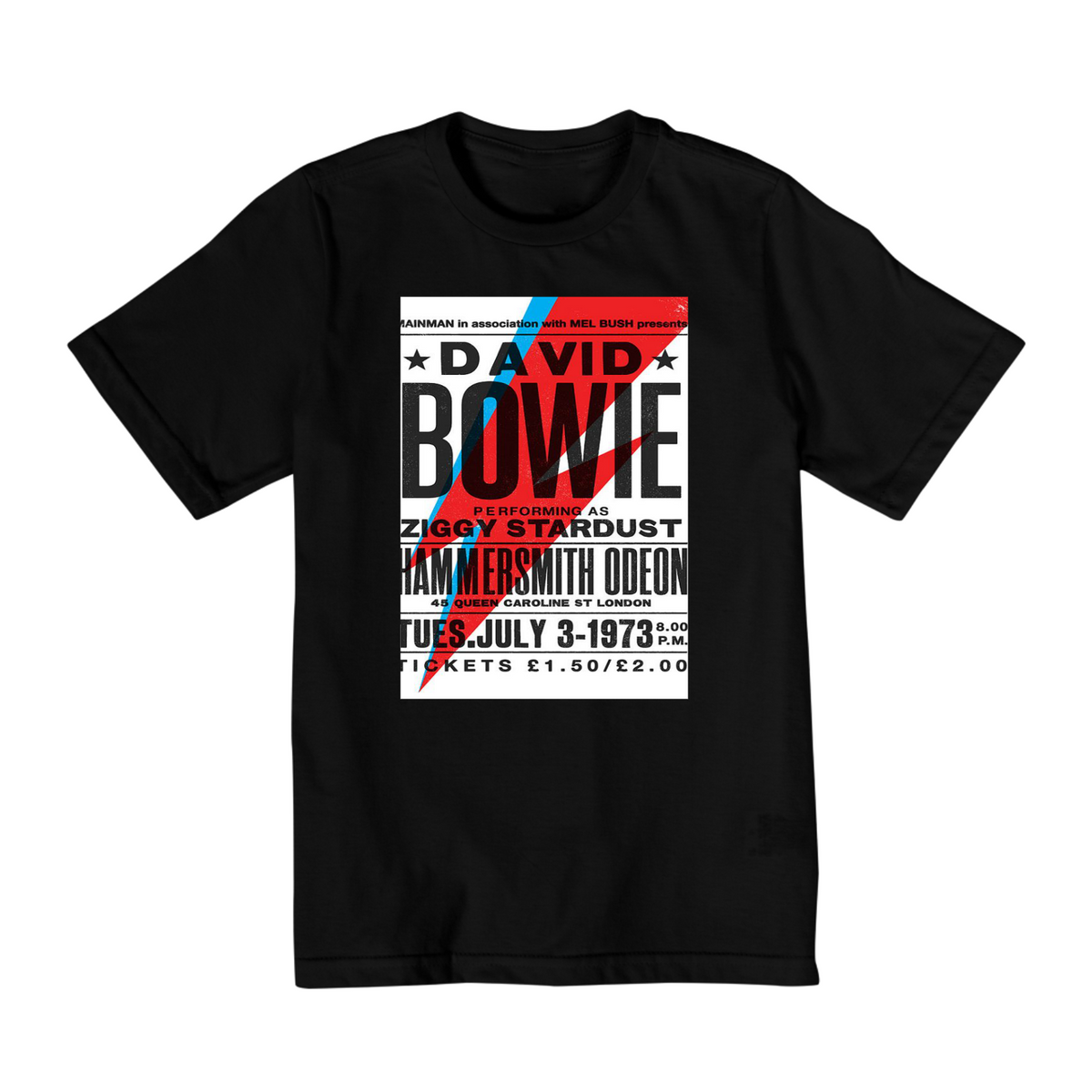 Nome do produto: Camiseta Infantil 10 a 14 anos - Bandas - David Bowie