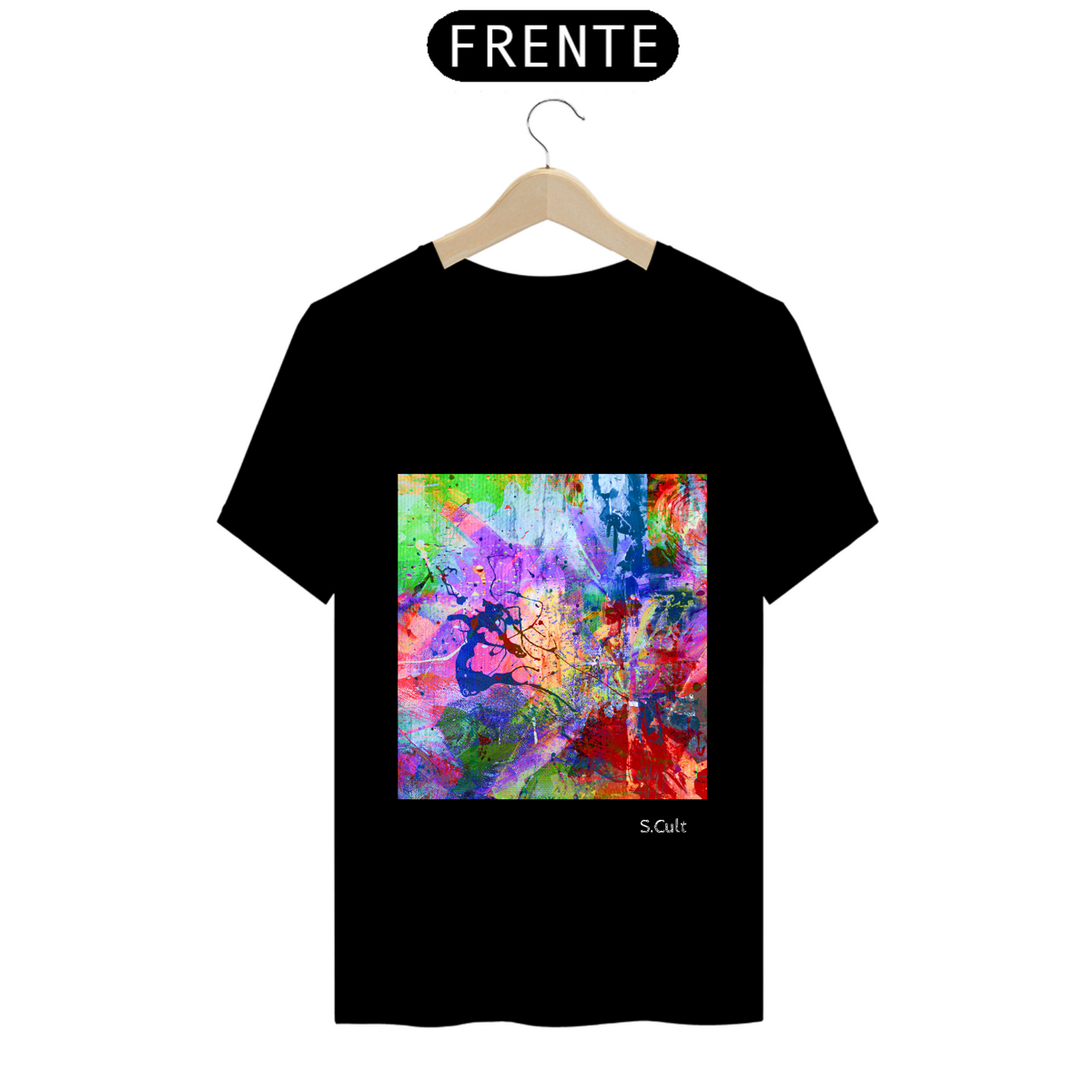 Nome do produto: T-Shirt Coleção Abstrato Colors- Estampa Pintura asbtrata colorida modelo b