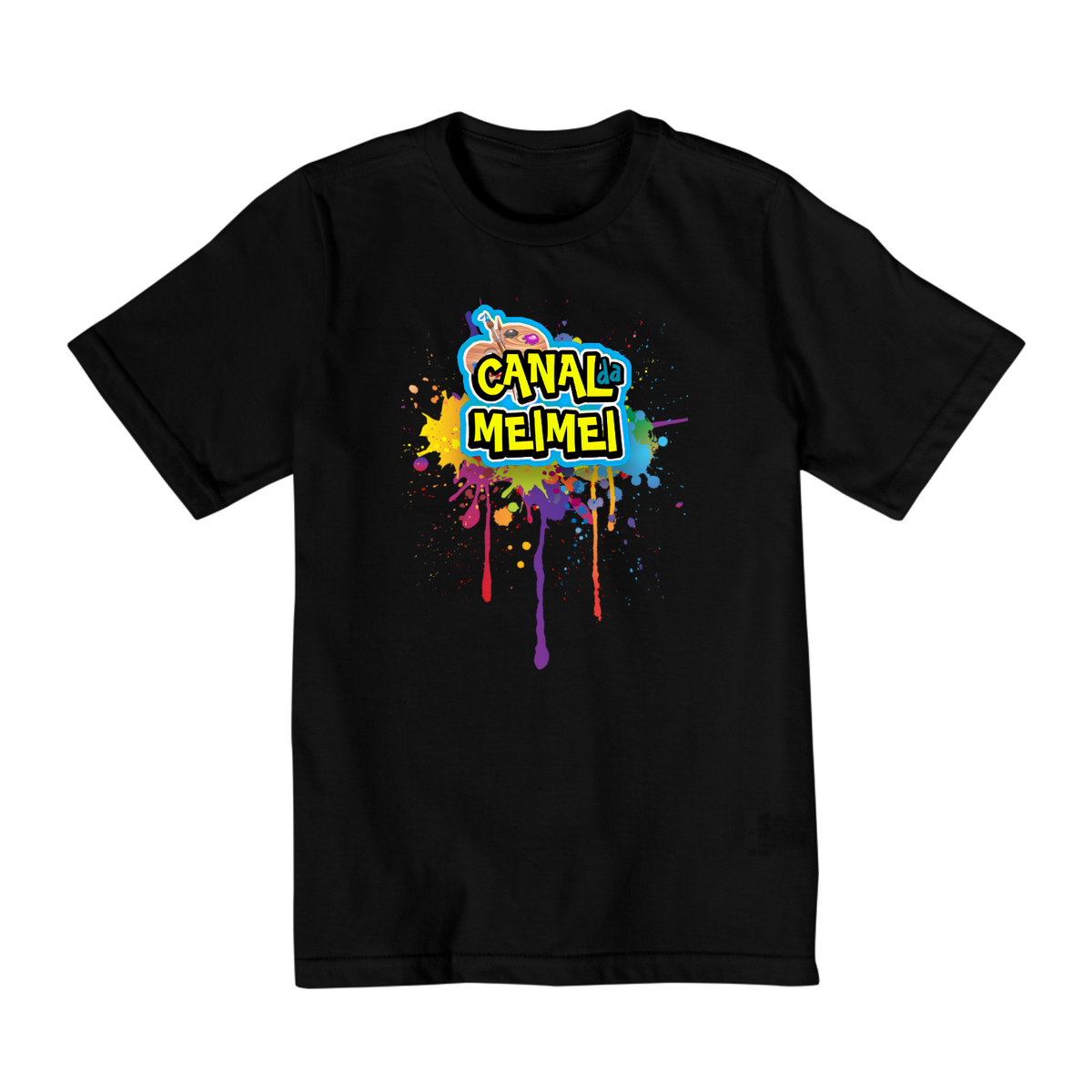 Nome do produto: Camiseta infantil Canal da Meimei Tintas Splash