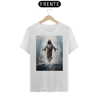 Camiseta T-Shirt Quality Jesus sobre as águas