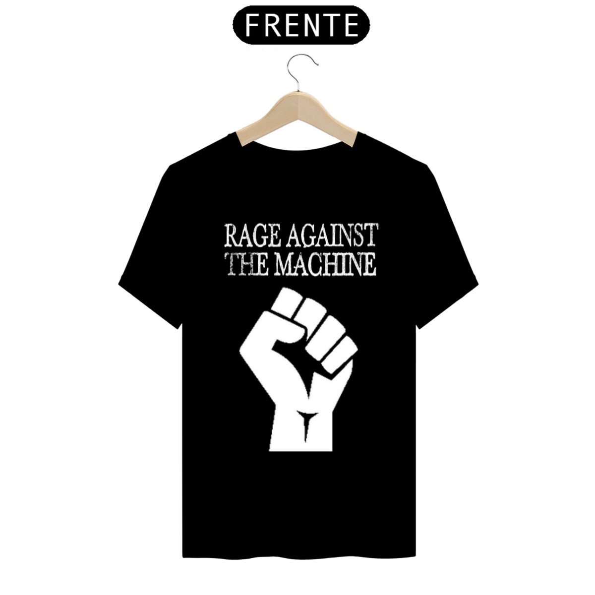 Nome do produto: CAMISETA RAGE AGAINST THE MACHINE PUNHO CERRADO