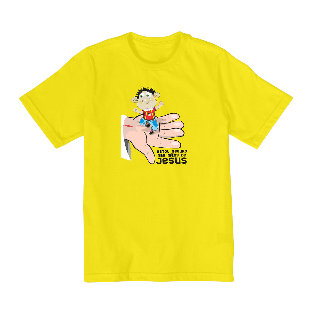 Nome do produto: Camisa Quality Infantil (10 a 14) Ozé Seguro nas mãos de Jesus