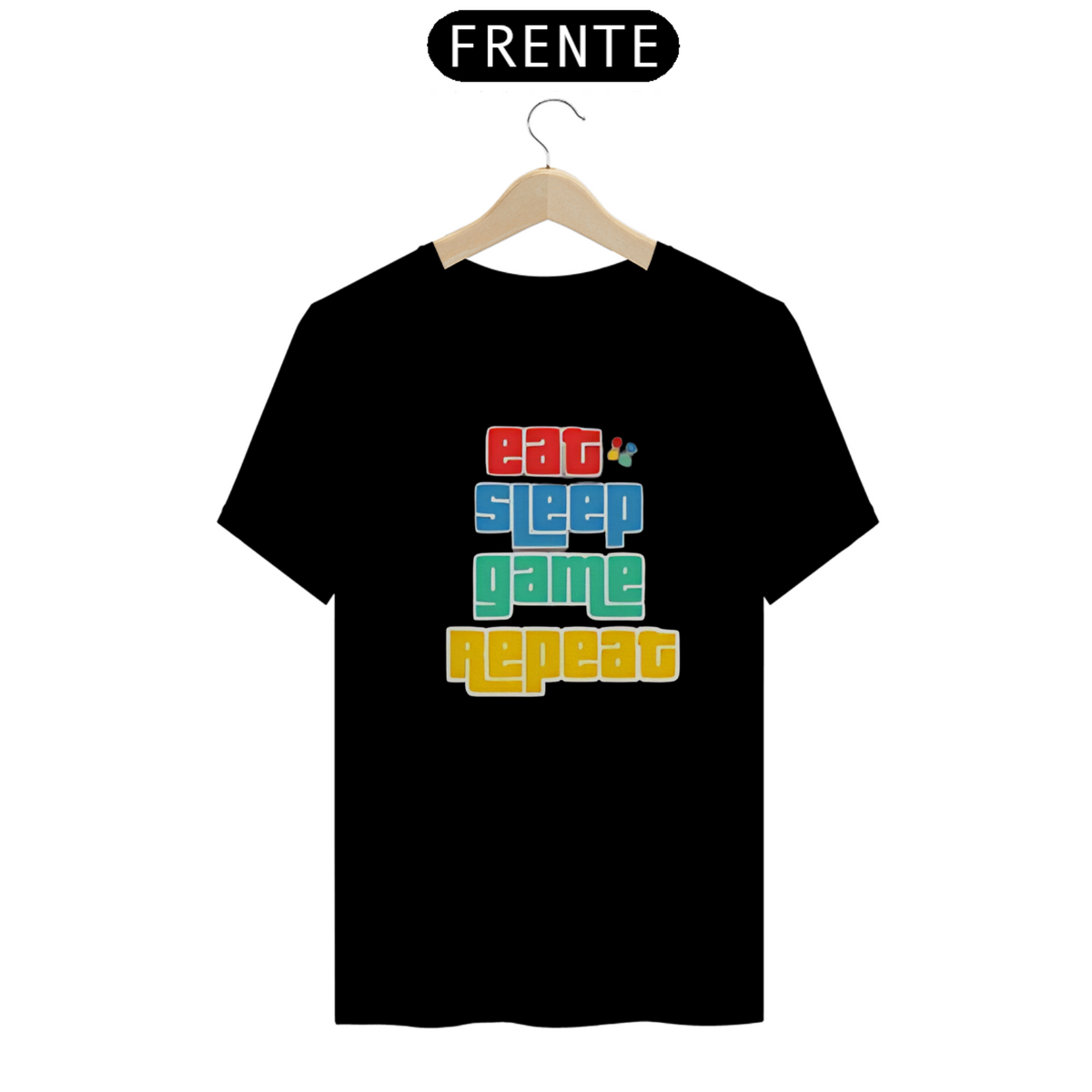 Nome do produto: camiseta geek gamer GTA eat,sleeo,game,repeat