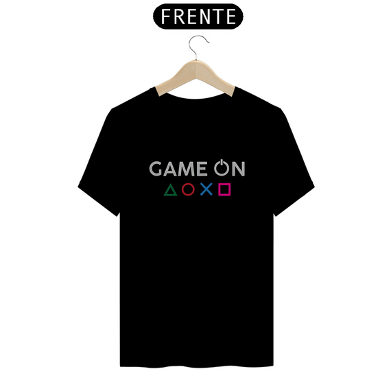 Camiseta geek gamer Playstation GAME ON