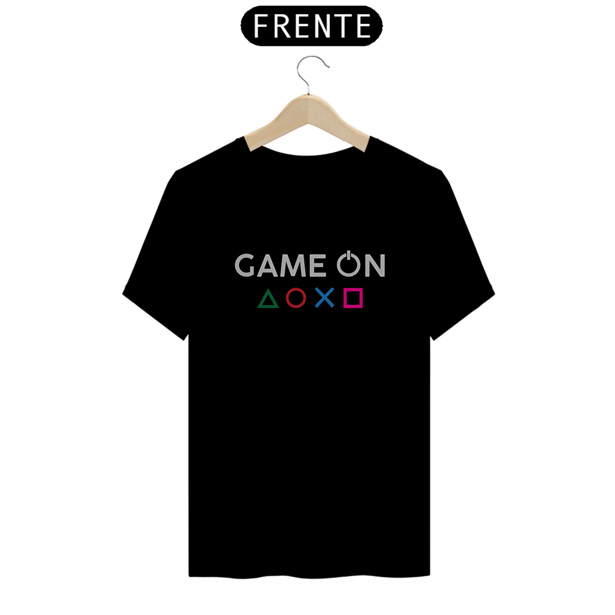 Nome do produto: Camiseta geek gamer Playstation GAME ON