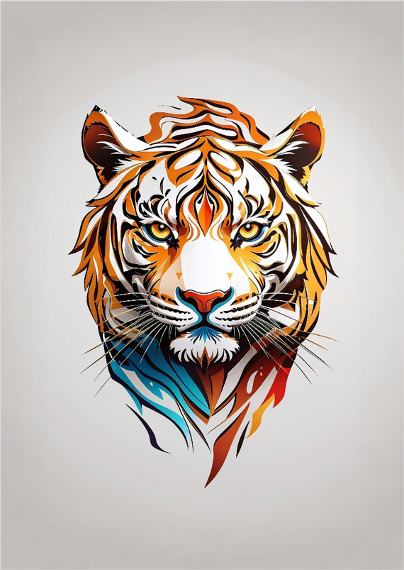 Pôster Tigre colorido