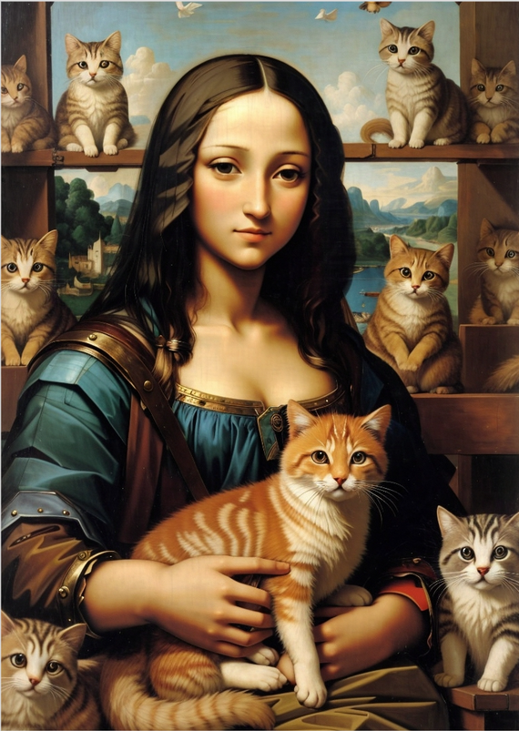 Pôster Mona Lisa rainha dos gatos