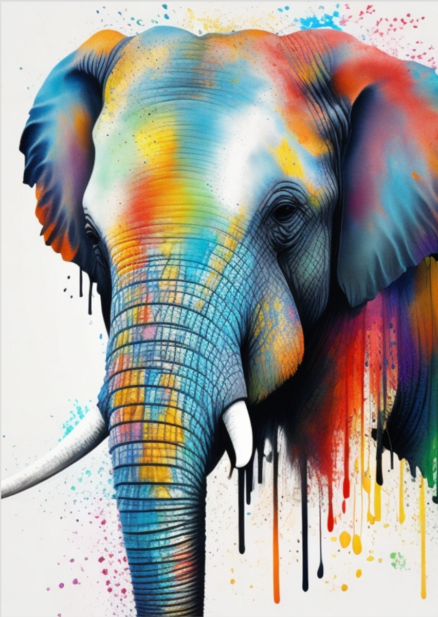 Nome do produto: Pôster pintura de elefante
