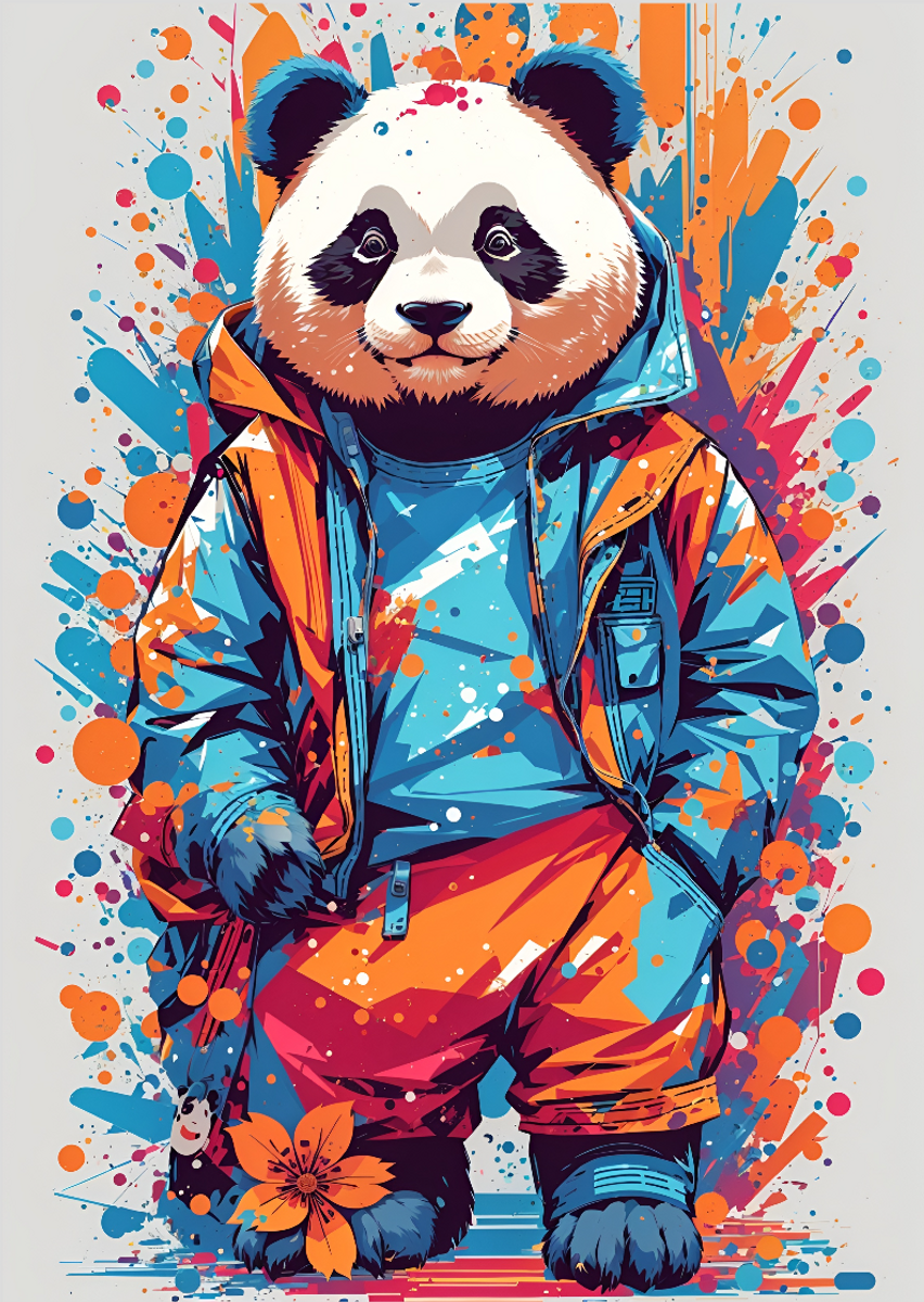 Nome do produto: Pôster panda estiloso
