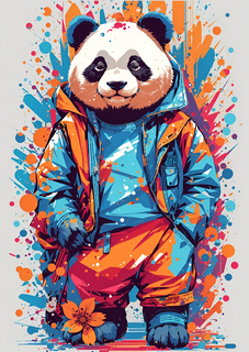 Pôster panda estiloso