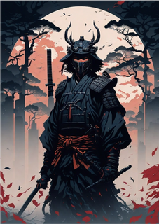 Pôster samurai obscuro
