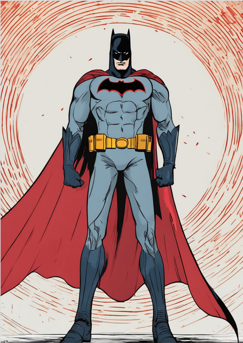 Nome do produto: Pôster Batman com fundo avermelhado