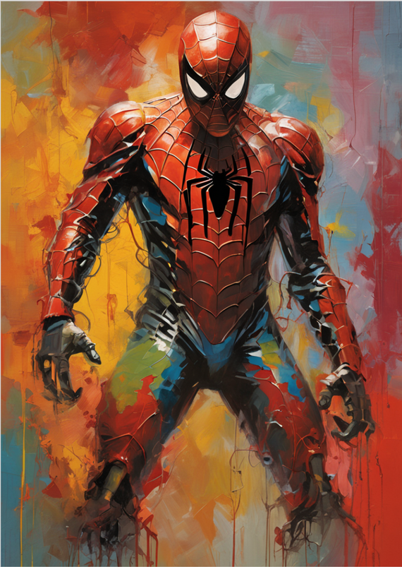 Pôster pintura homem aranha