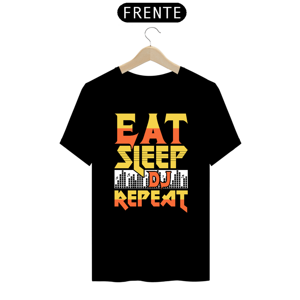 Nome do produto: Camiseta Prime Arte Music - Eat-Sleep-DJ-Repeat